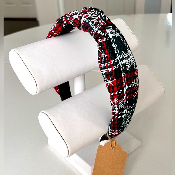 | Winter HEADBAND | NEW! | Snowflakes on Tweed - Picture 2 of 9